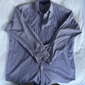 Ralph Lauren Men's Navy Striped Button Down Shirt